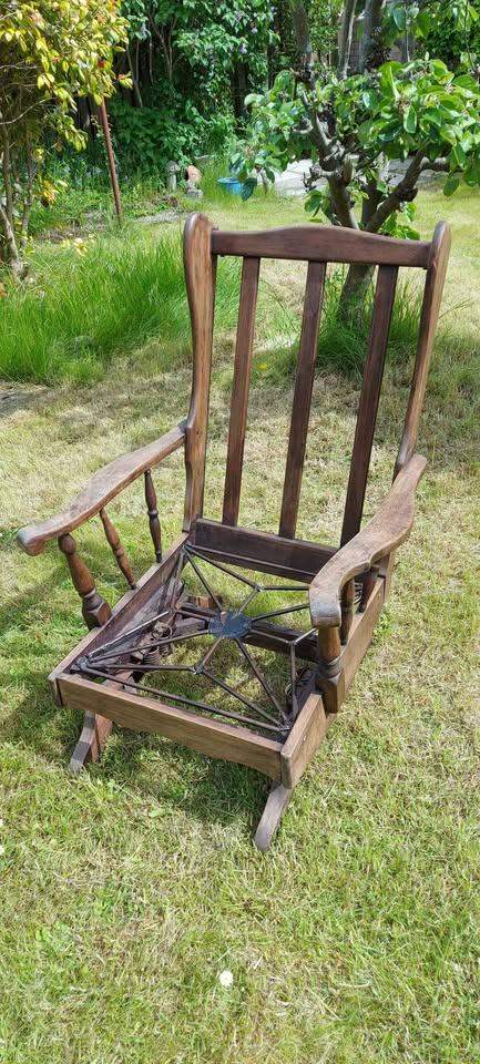 A Victorian spring rocking chair.