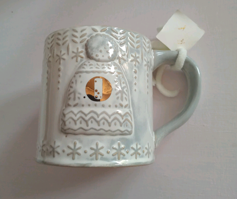 Brand New - Anthropologie 'O' Christmas Mug 