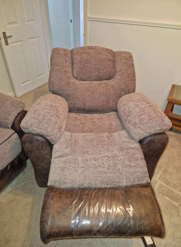3 seater sofa and rise and recline armchair 
