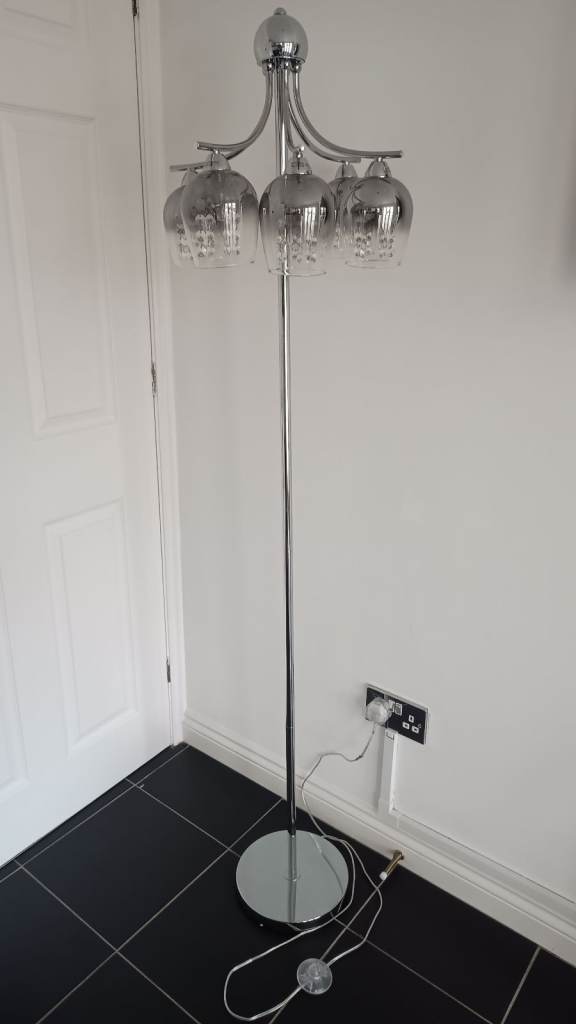 Savannah Grey Jewelled Floor Light