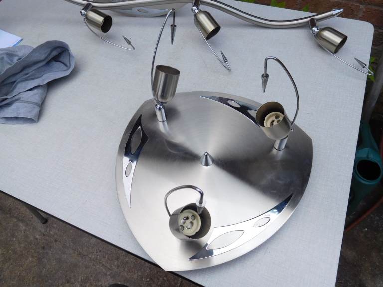 image for Two Brushed Steel Light Fittings