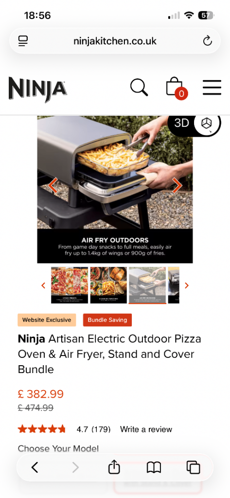 🔥Ninja Artisan Electric Outdoor Pizza Oven & Air Fryer, Stand (double side tables) and Cover Bundle