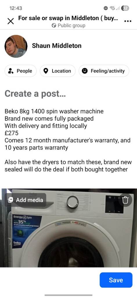 Beko 8kg washer bargain 