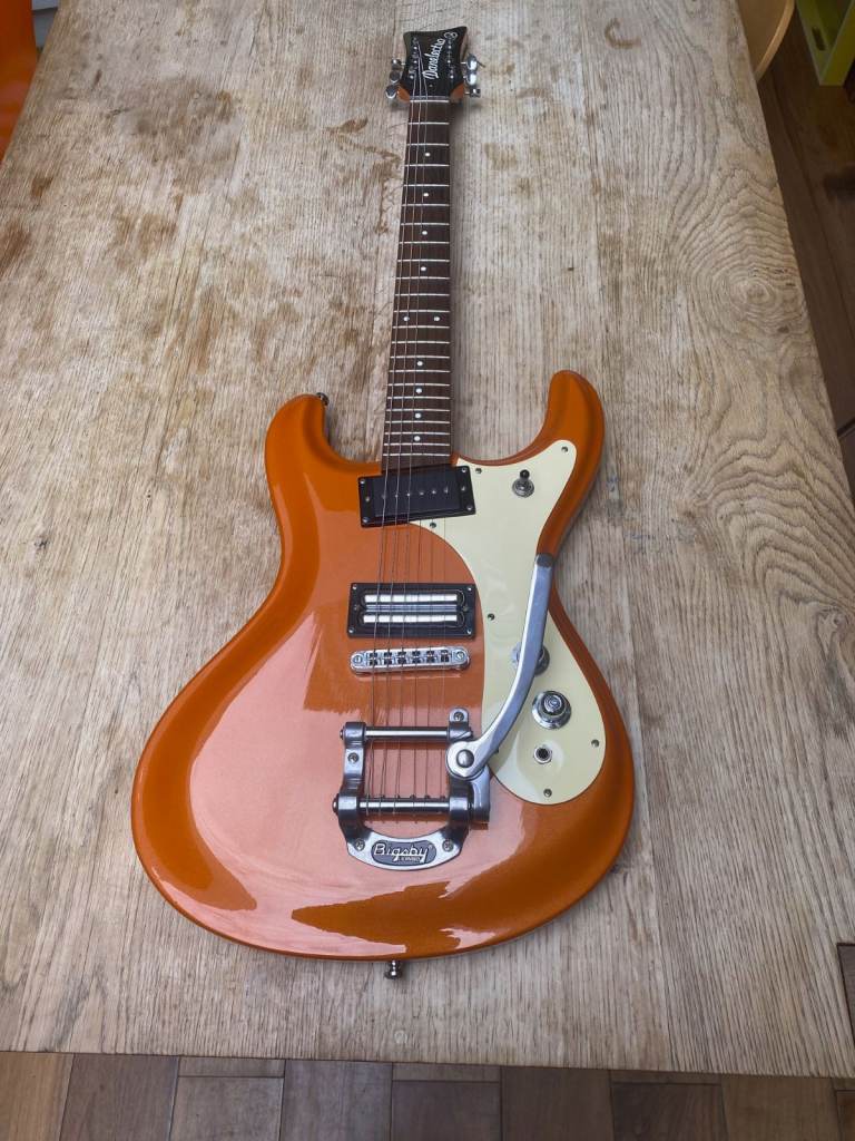 Danelectro "The 64" in Metallic Orange with Bigsby & Gator Hard Case PRICE DROP!