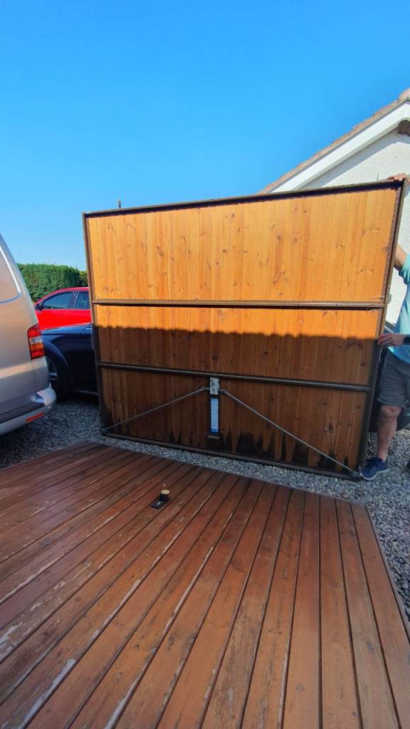 Pair of Hormann garage doors plus one electric opener