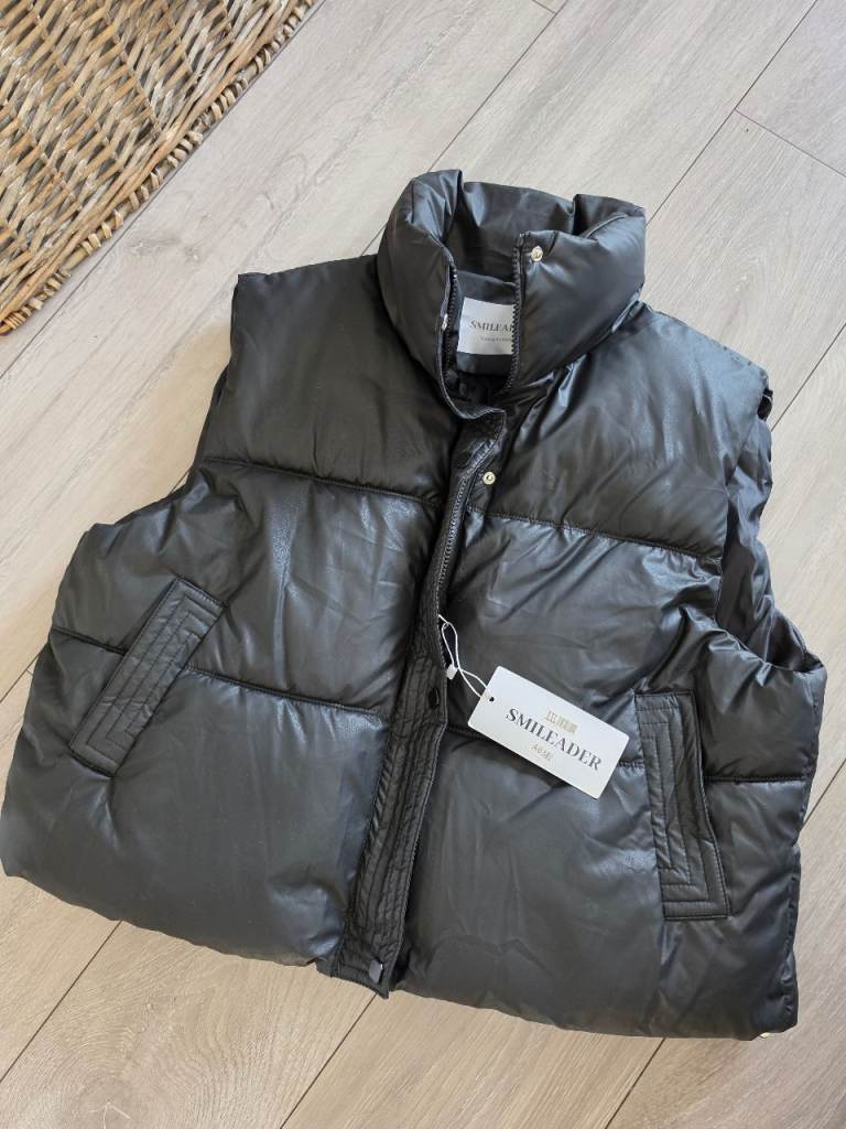 BNWT Black Padded Zip Up Bodywarmer Gilet Size XXL Uk 16