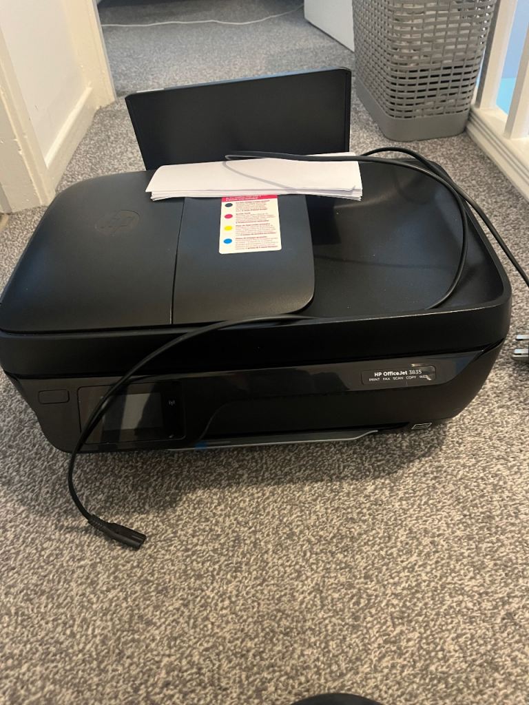 HP OfficeJet 3835 Printer – Black, Good Condition