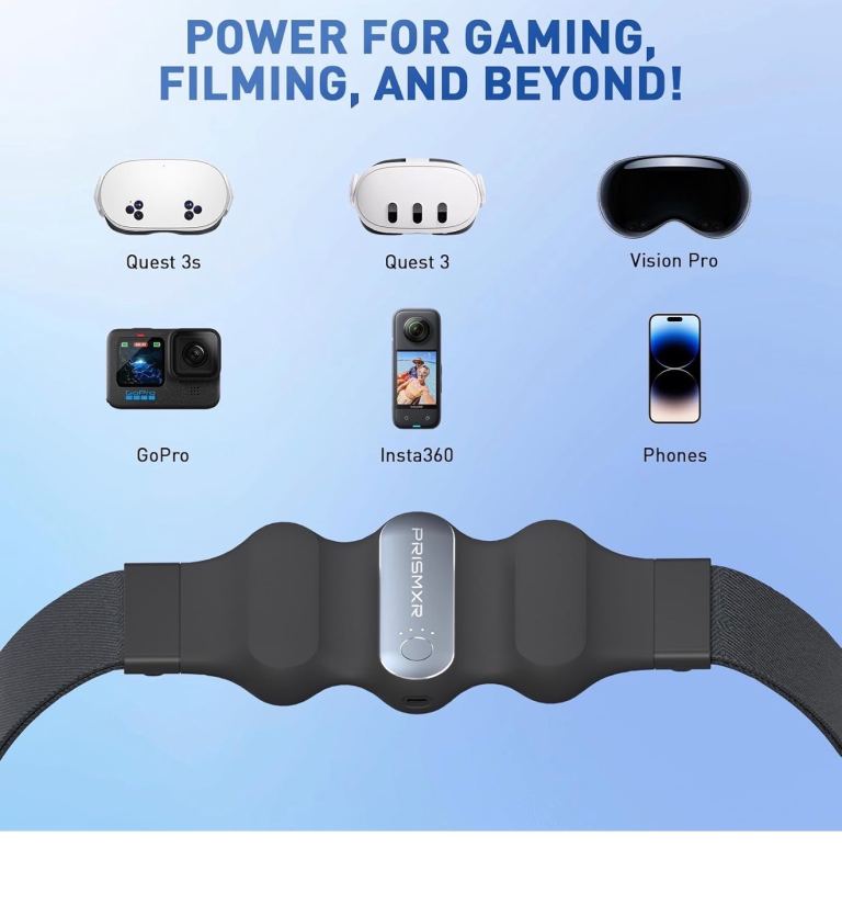 PrismXR Pulse Wearable Power Bank for VR Headsets and Cameras