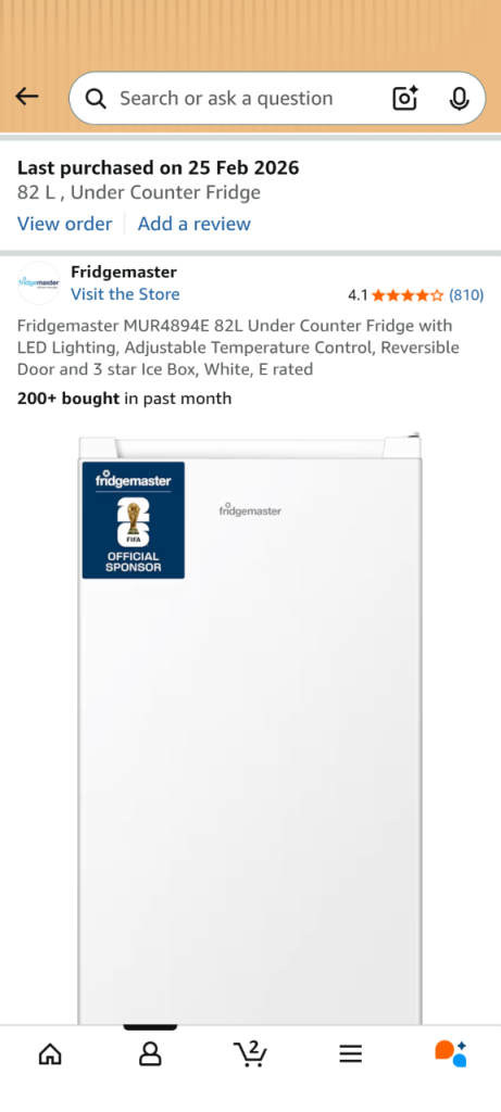 New Fridgemaster Fridge undercounter
