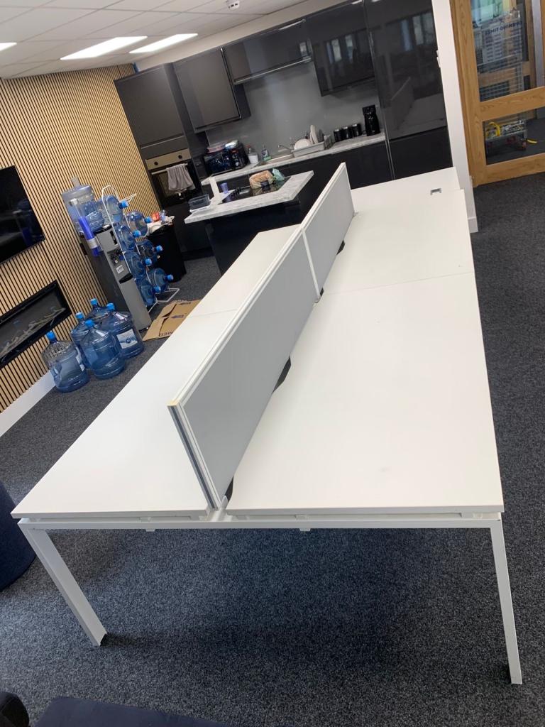 Back to back office desks bench of 4 