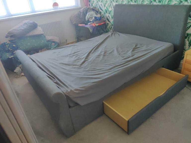 King Size Sleigh Bed with Under-Bed Drawers