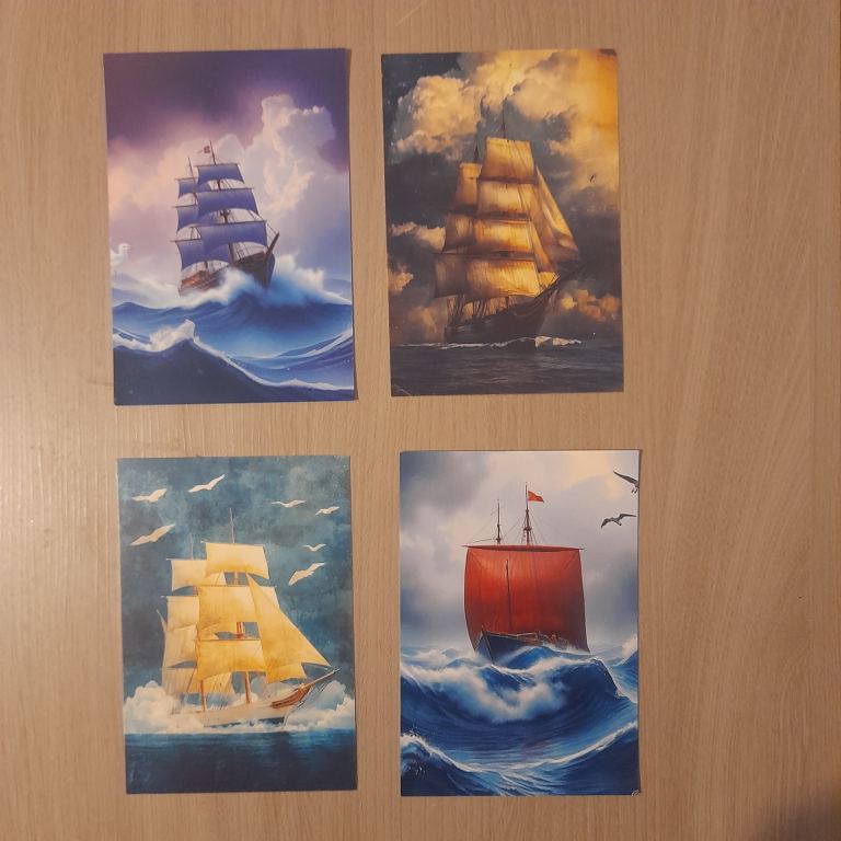 Set of 4 Ship Prints – New