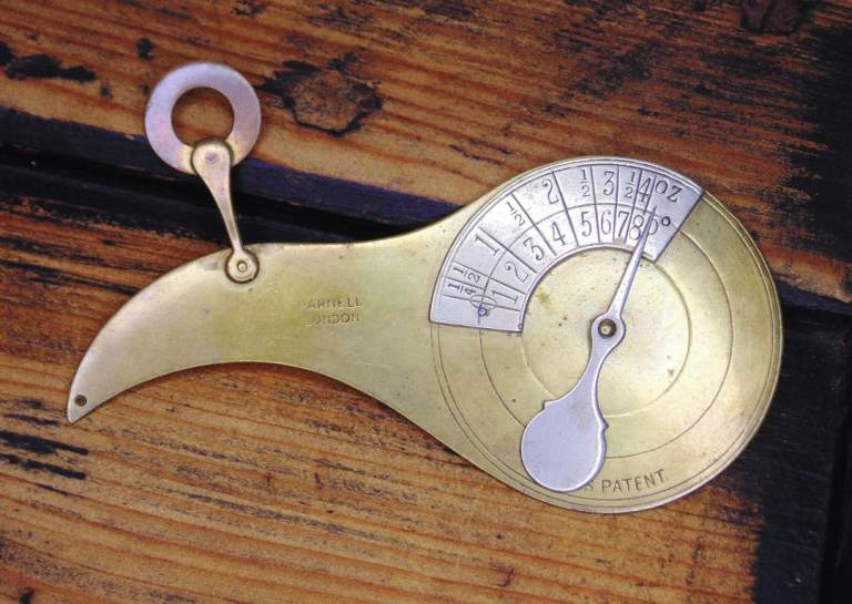 (#W37) c1890 victorian brass antique parnell postal scales (Pick up or post, Dy4 area)
