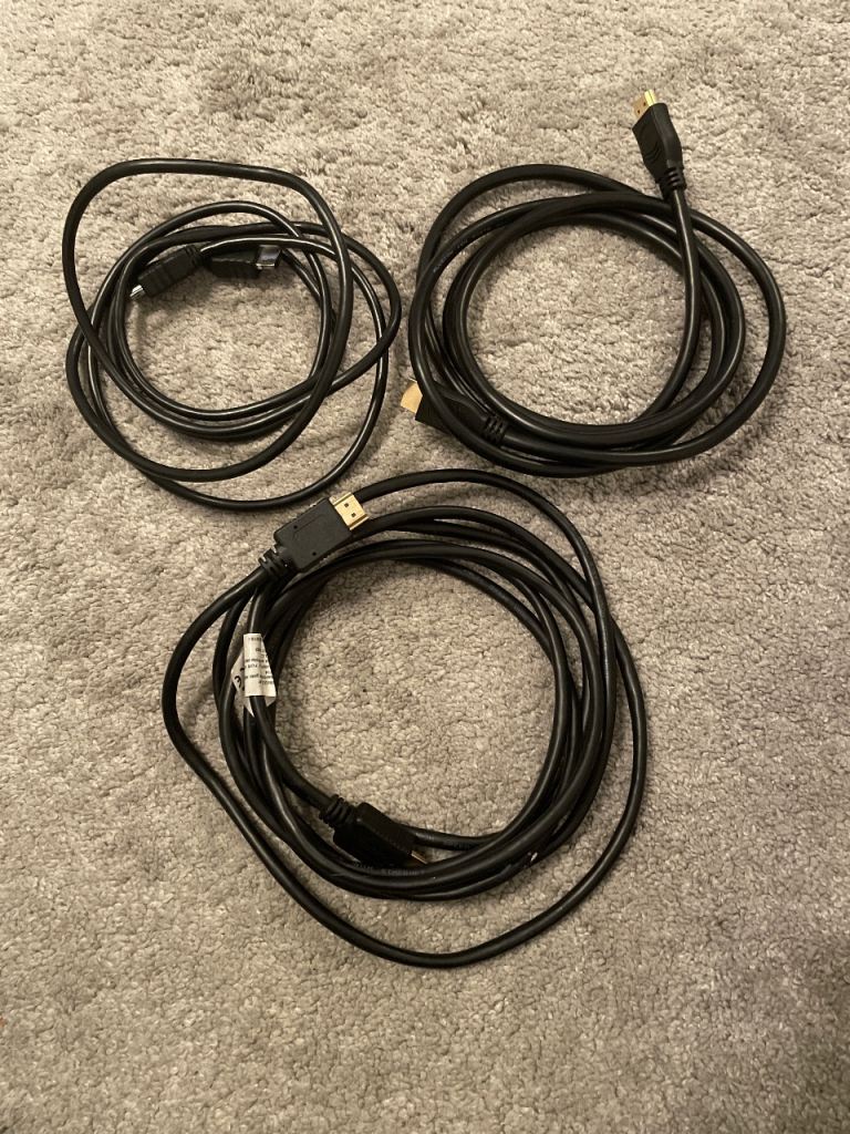 Three HDMI Cables – Black, Good Condition