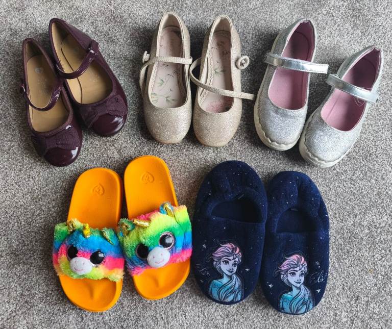 Job Lot 5 Pairs Bundle Girls Shoes Size 10 Next Disney Frozen Slippers Sandals