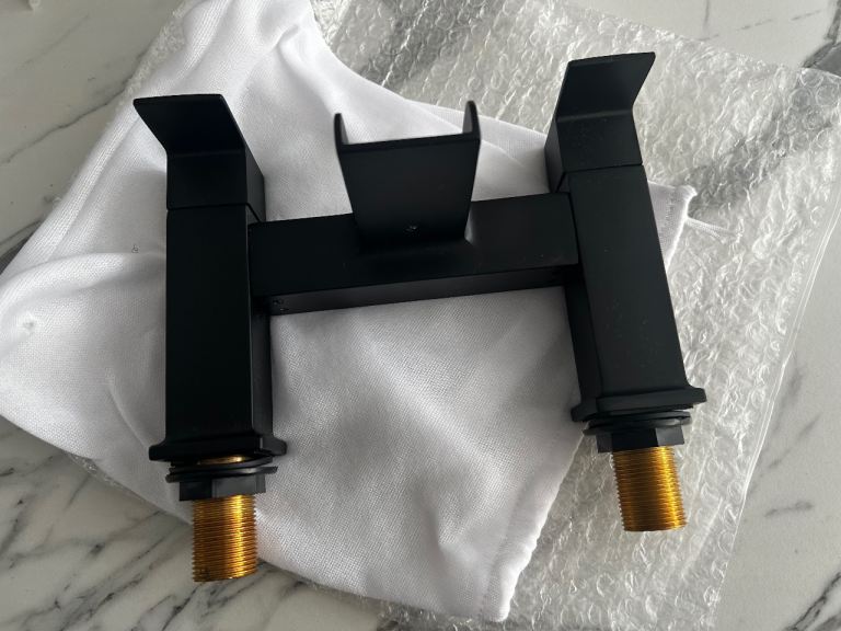 New Black Waterfall Basin Mixer Tap