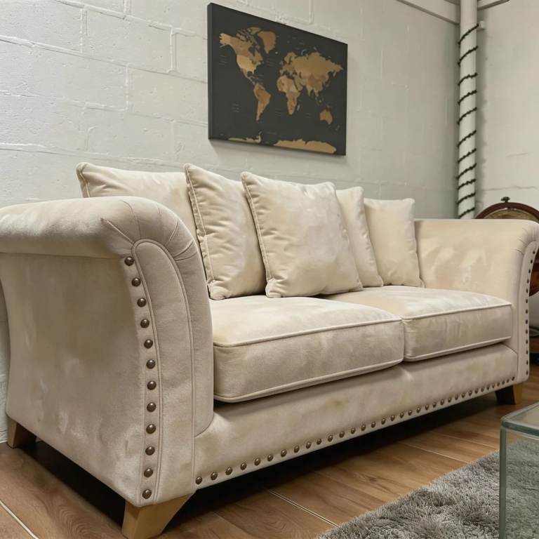 Brand new Luxury Sofa ! Beige & Cream Color 3 Seater sofa & 2 seater sofa set~ Quick Delivery