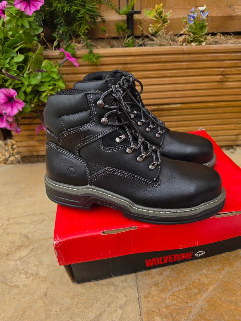 Wolverine Raider 6" S1P Leather Safety Work Boots – UK 7 / EU 41 – NEW