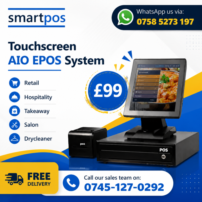 15” NEW EPOS System Retail Hospitality Salon Takeaway Restaurant With Software
