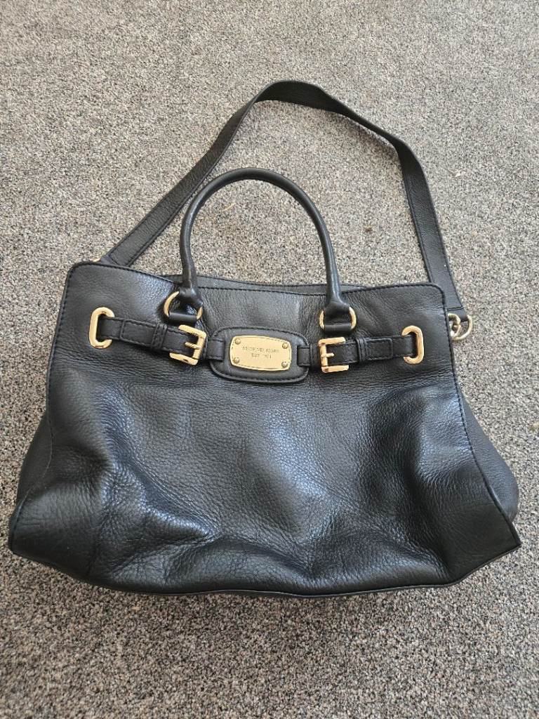 Michael Kors Hamilton Large Tote hand Bag in Black Pebble Leather GENUINE