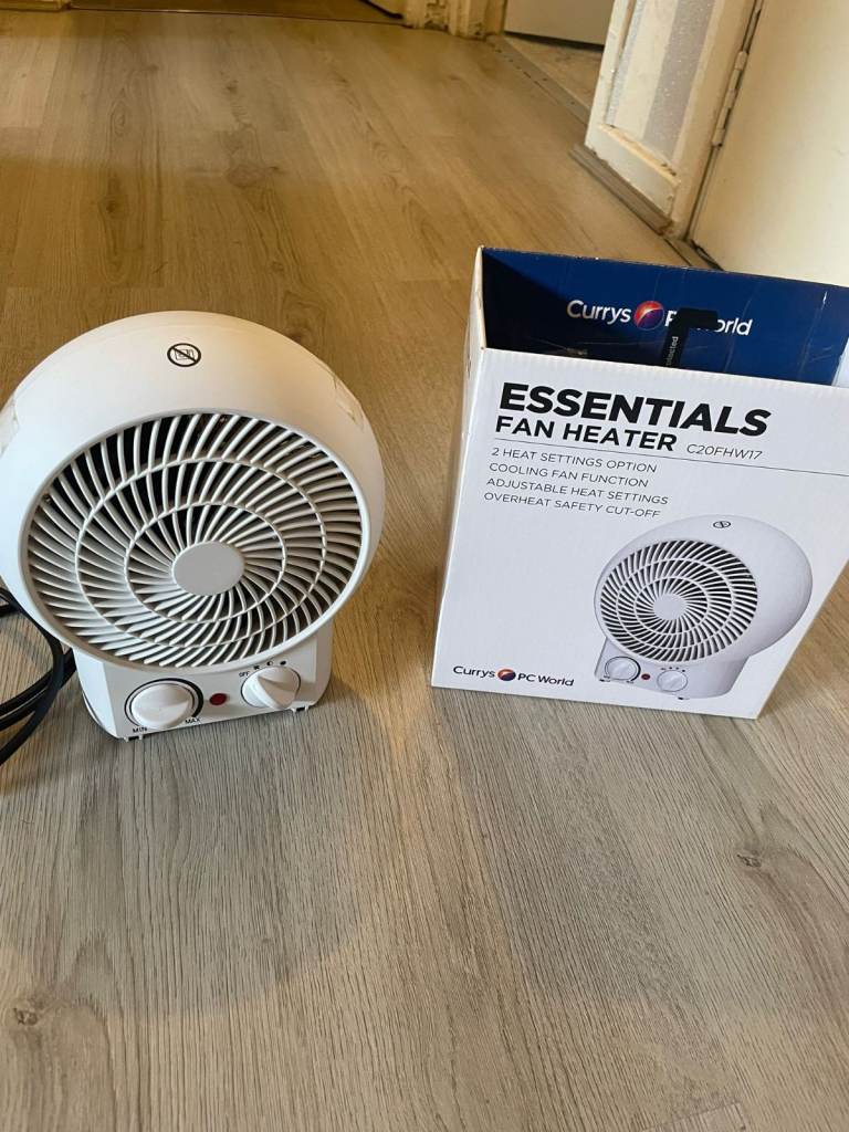 Currys Essentials Fan Heater 22DPFHT – White, As Good As New