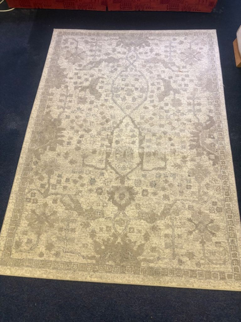 Grey Patterned Rug - Good Condition, 170cm x 120cm