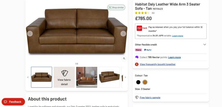 Brand New Wrapped 3 and 4 Seat Argos Daly Wide Arm Leather Sofas Tan Colour Cardiff