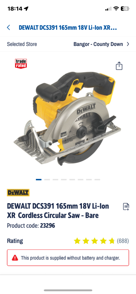 DEWALT cordless circular saw
