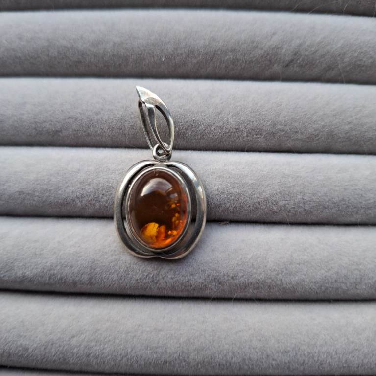 Baltic amber art deco style pendant