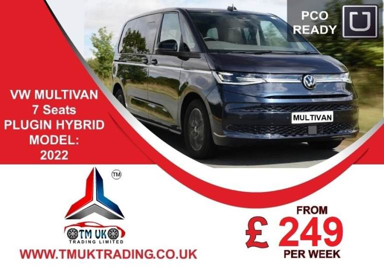 PCO CAR HIRE VOLKWAGEN MULTIVAN 7 SEATS PLUGIN HYBRID **FROM ONLY £249 P/W** UBER READY FOR RENT