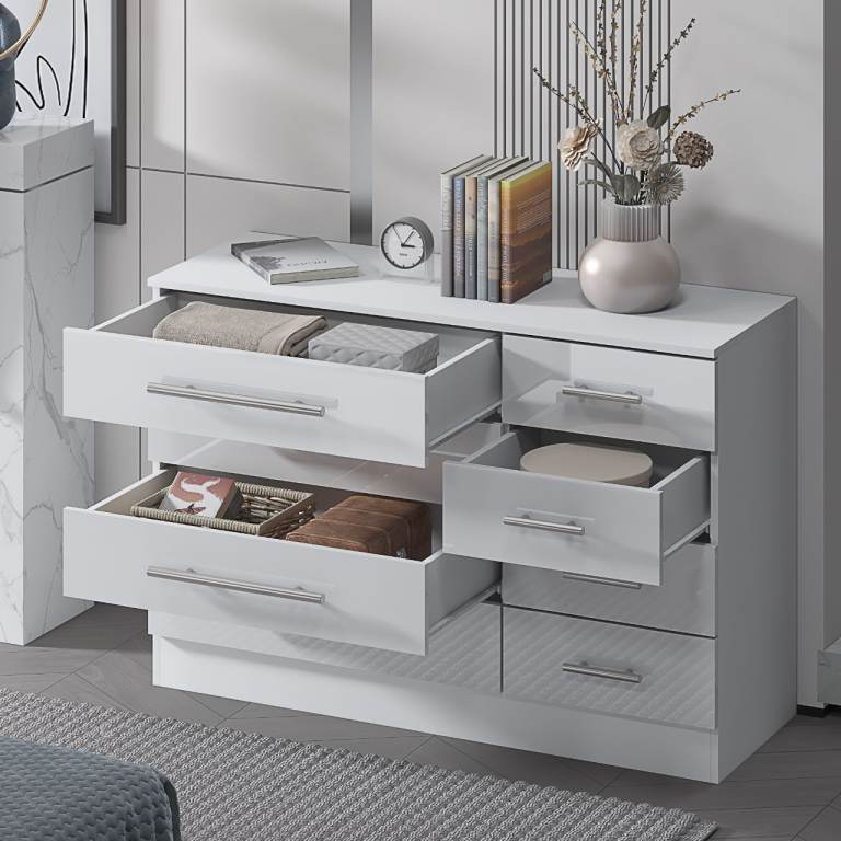 White 8 Drawer Chest of Drawers. . . <a class=
