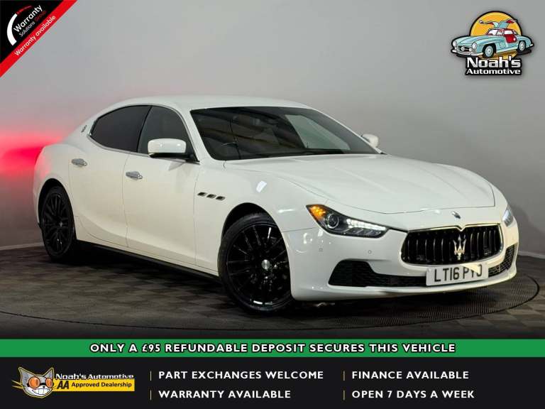 WHITE 2016 MASERATI GHIBLI V6D 3.0 DIESEL AUTOMATIC SALOON 275 BHP 47+ MPG