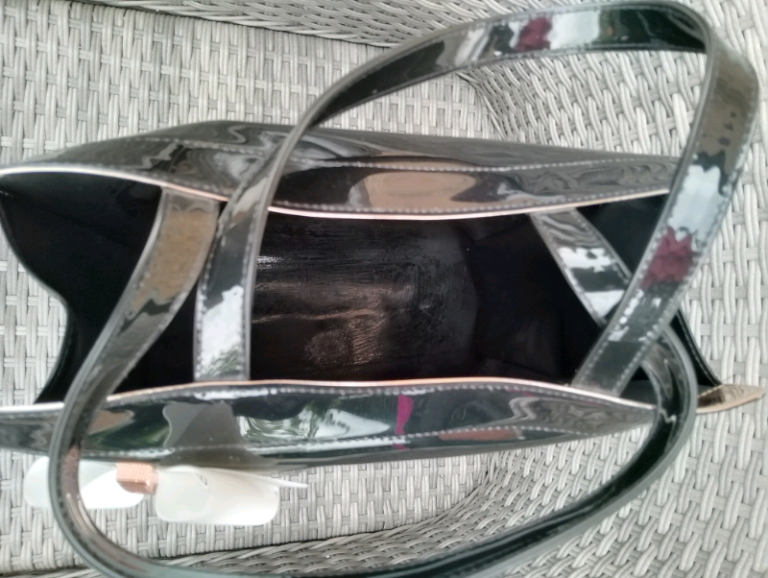 Black Patin Large tote bag 