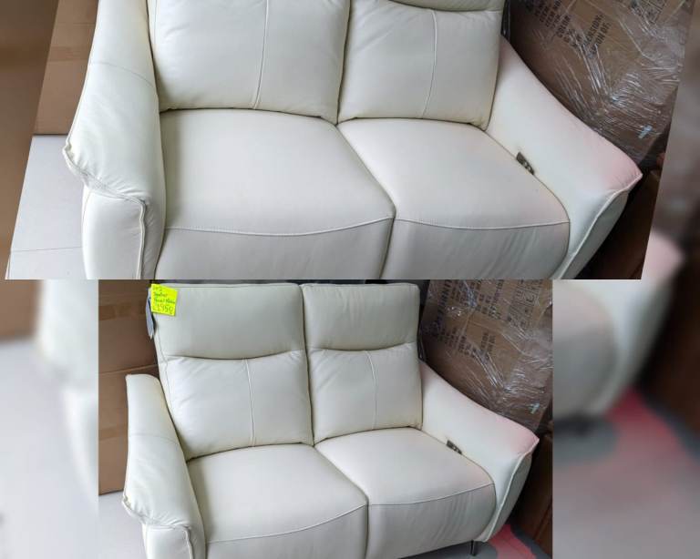Cream leather Electric Recliner 3+2 Seater sofa set 