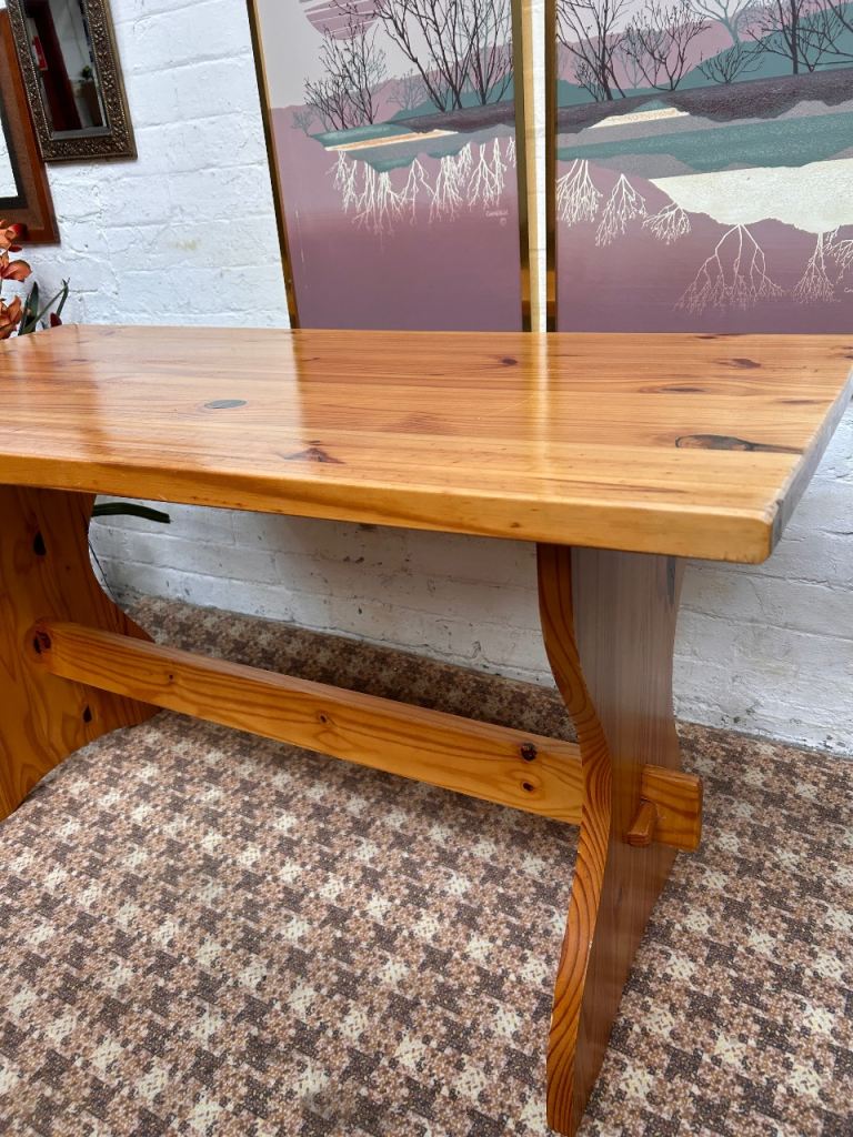 Rustic Pine Dining Table - Farm Style 1970’ 
