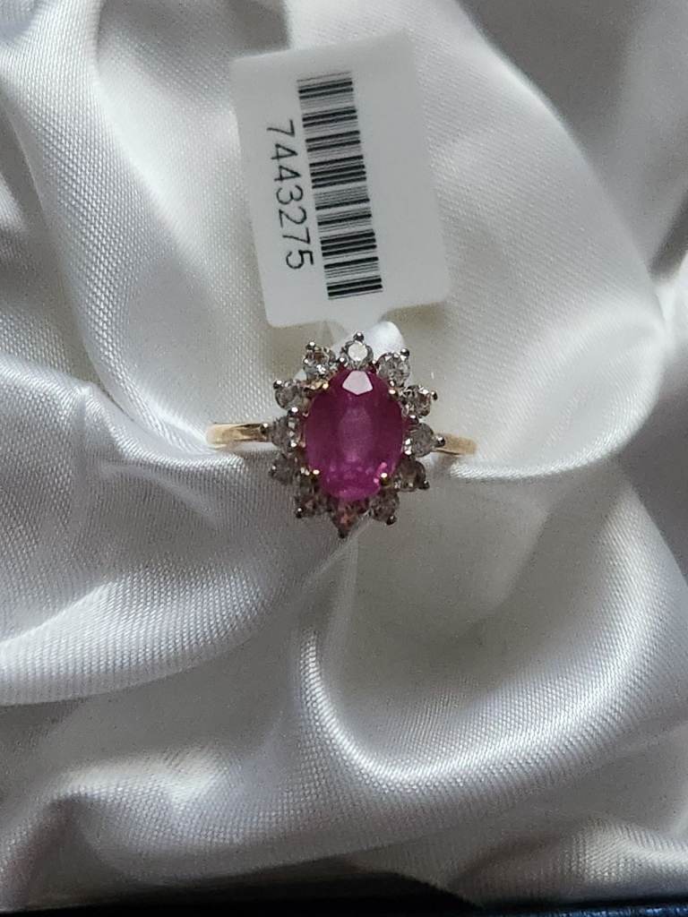 9CT RING SIZE O SAPPHIRE 9CT GOLD RING SIZE O 9X7 IIAKAKA PINK SAPPHIRE SIZE O BRAND NEW