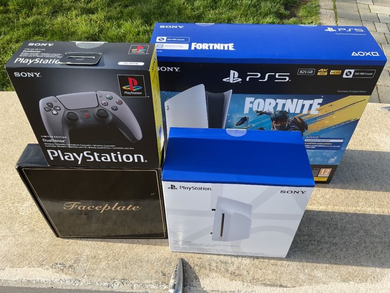 New | Sealed Sony PS5 Digital Edition slim Fortnite 825GB Console bundle.