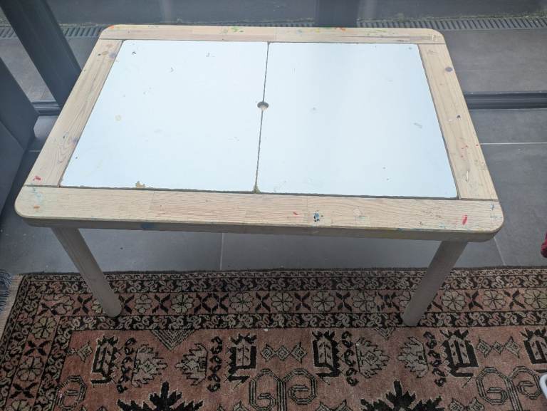 Kids Wooden Play Table with Storage Bins – used condition