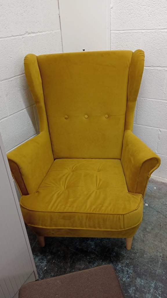  Brand New Fabric Wing Back Chair