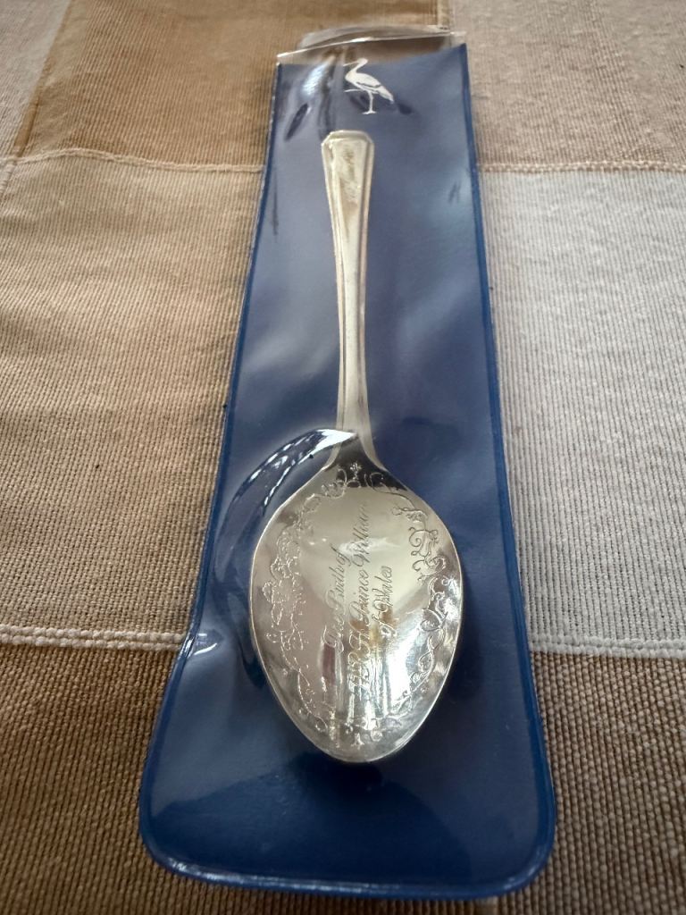 Commemorative teaspoon celebrating the birth of Prince William
