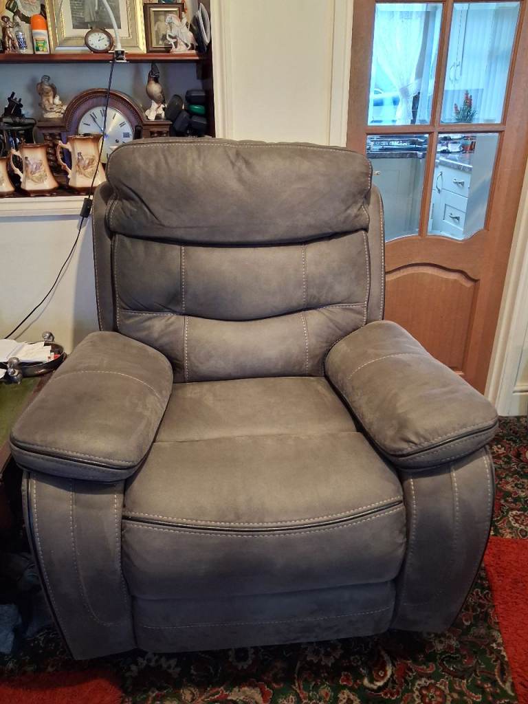 Leather electric recliner armchair 