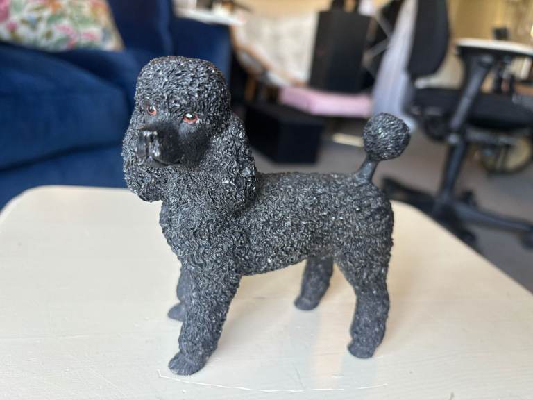 Beautiful Leonardo Collection Black Poodle Figurine Standing Dog