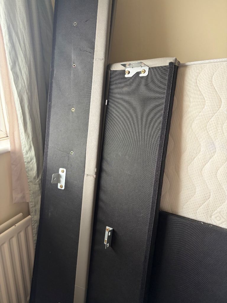 Grey Double Ottoman Bed Frame with Storage – Good Condition