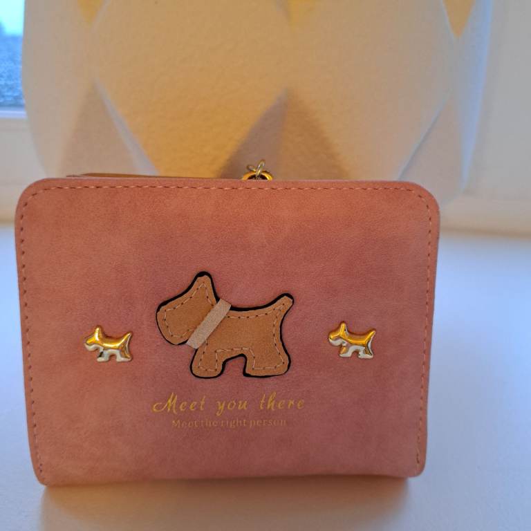 Womens cute dog Pink purse