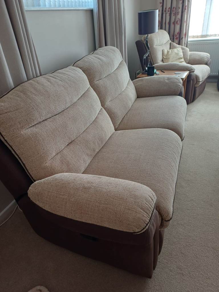 Three Piece Suite with Reclining Chairs
