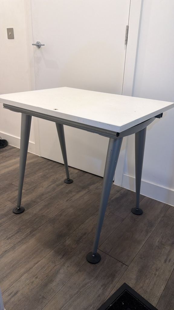 Desk/Table - White Top with silver legs 