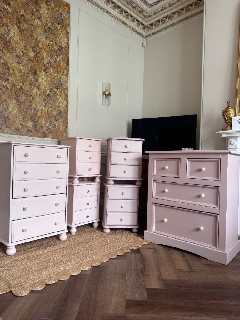 Pink bedroom furniture- solid wood 