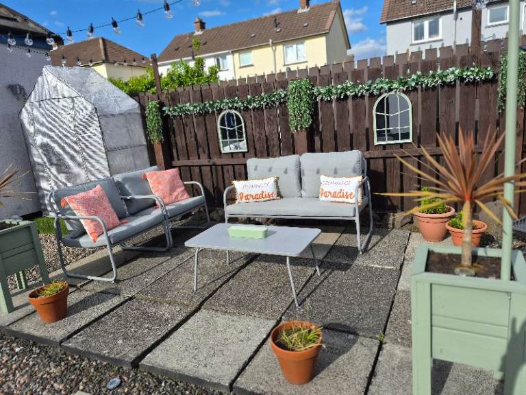 Grey Garden Patio Sofa and Chairs Set with Table