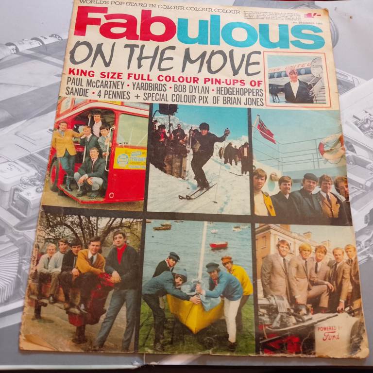 FABULOUS MAGAZINE 1965 FULL COLOUR PIN UPS AND BEATLES BRIAN JONES DYLAN