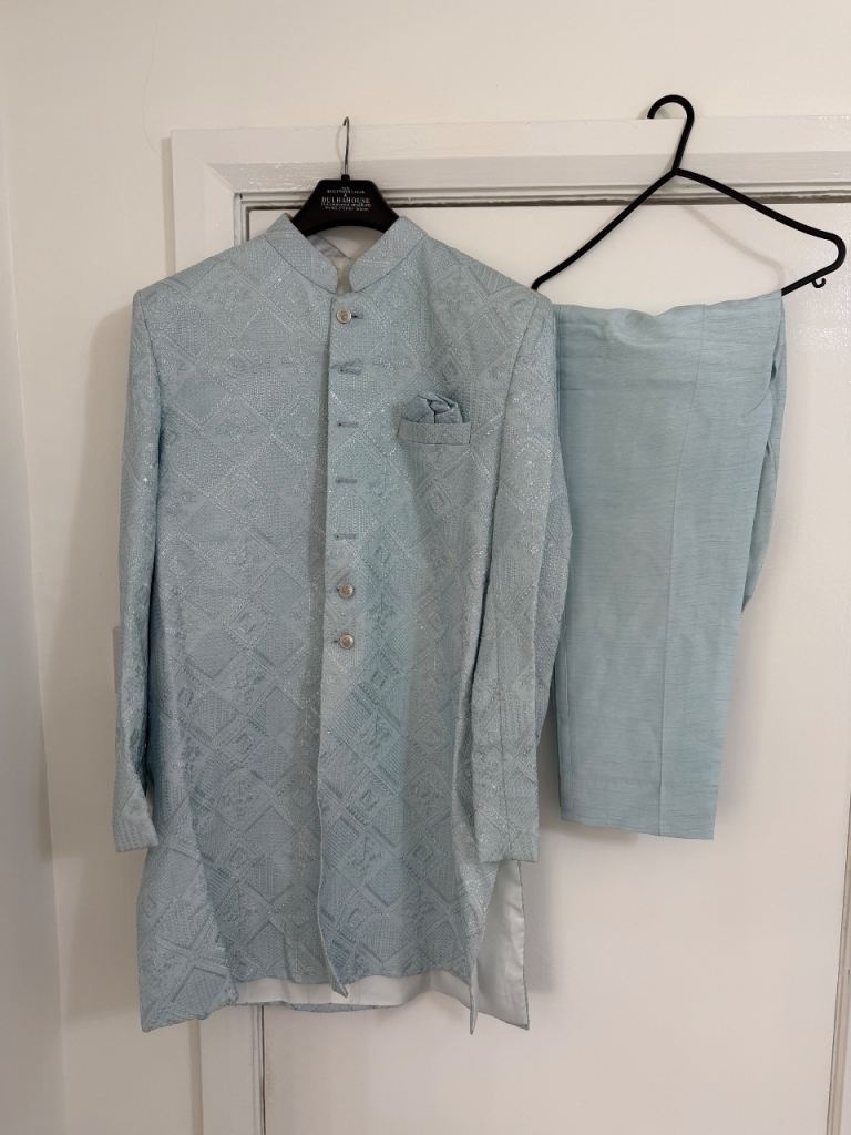 Men’s Sky Blue Shirwani